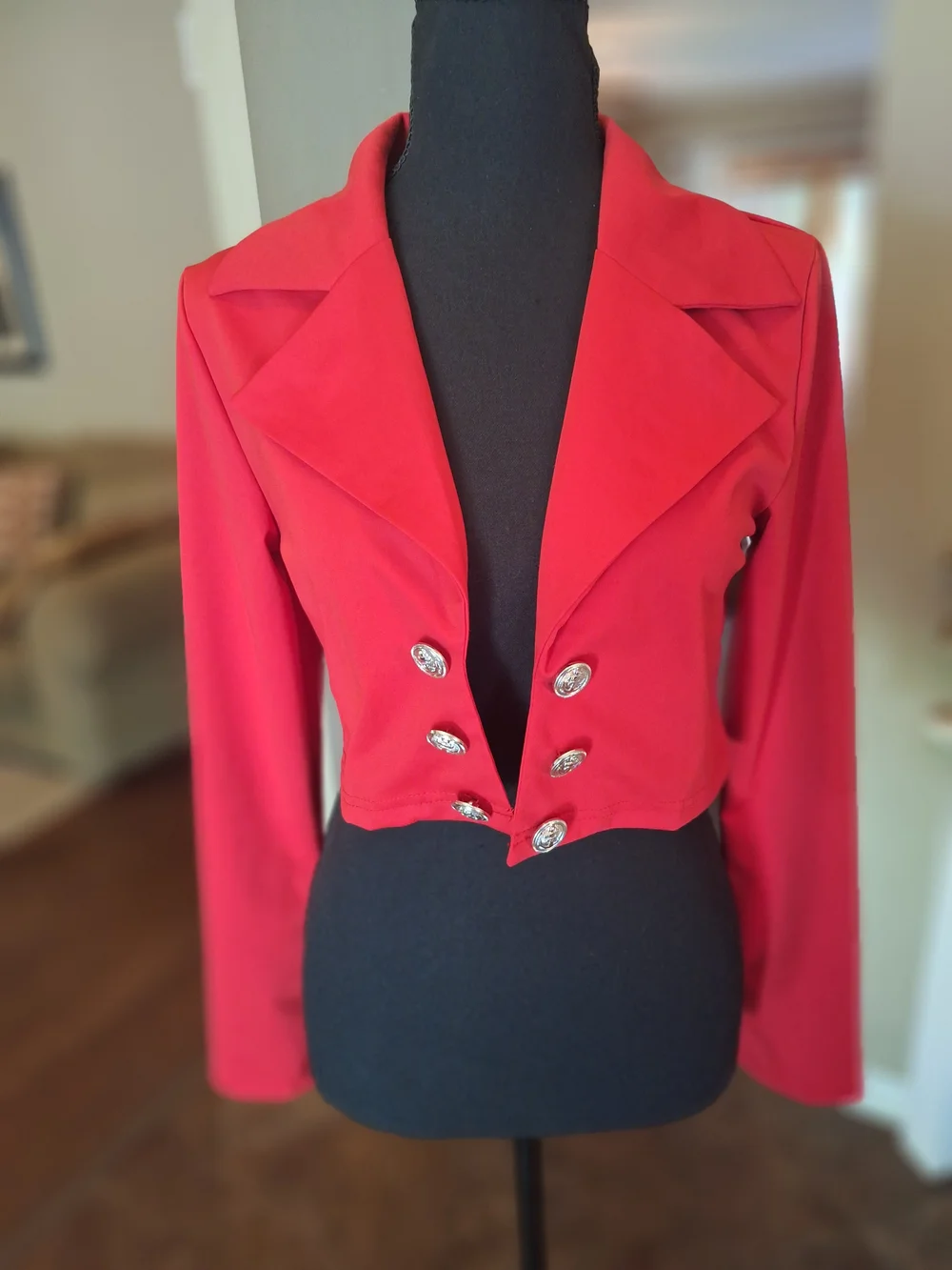NWT Dolls Kill Red Cropped Double-Button Blazer S